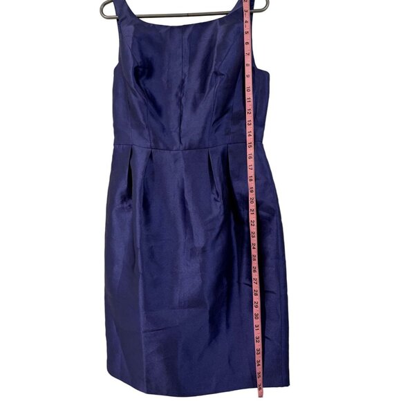 Adrianna Papell Dress Womens 8 Navy Blue Bow Back Open Back Cocktail Party - Picture 6 of 9